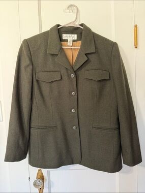 Jones New York Olive Blazer with Notch Collar